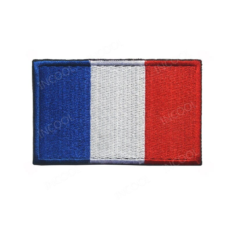 écusson drapeau france modèle 5 format 8x5