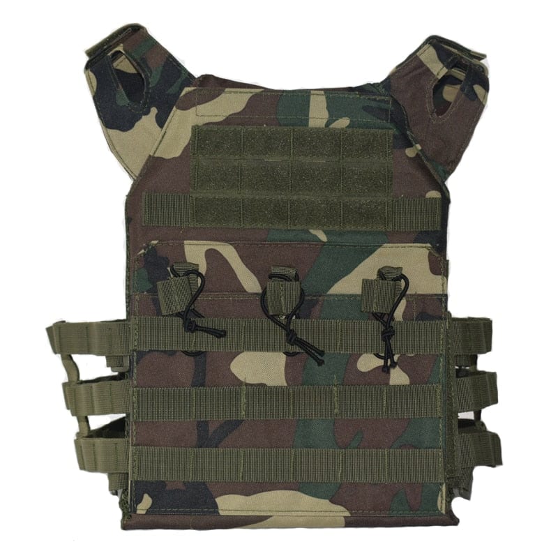 gilet tactique camouflage forêt molle vue d'ensemble
