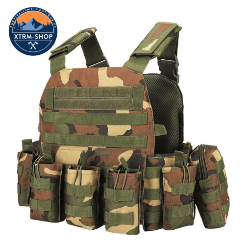 gilet tactique multipoches jungle coloris jungle camouflage