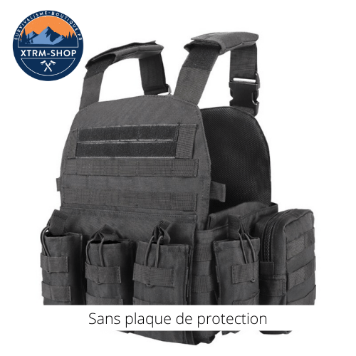 gilet tactique multipoches jungle coloris noir