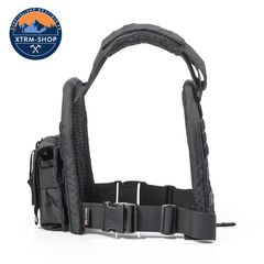 gilet tactique noir de sécurité vue de dos