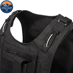 gilet tactique noir souple système de fixation