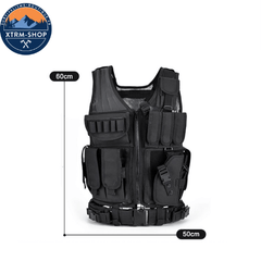 gilet tactique sans manche kaki vue latérale