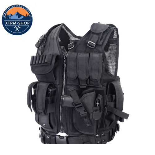 gilet tactique sans manche militaire accessoires inclus