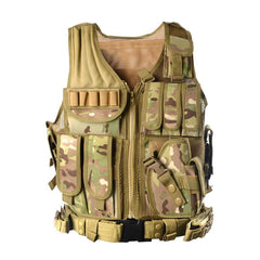 gilet tactique sans manche militaire coloris camouflage