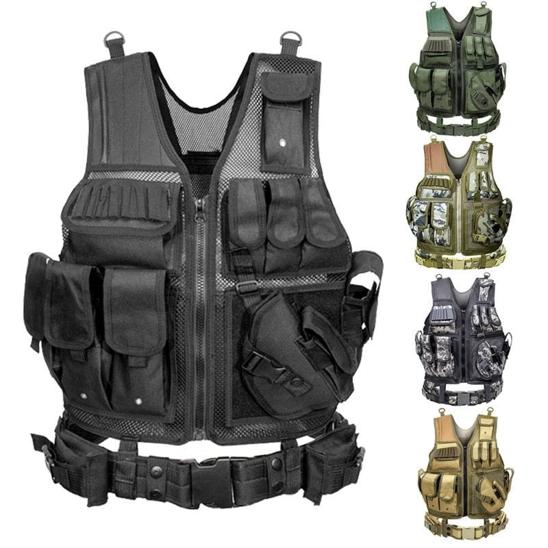 gilet tactique simple camouflage vue d'ensemble