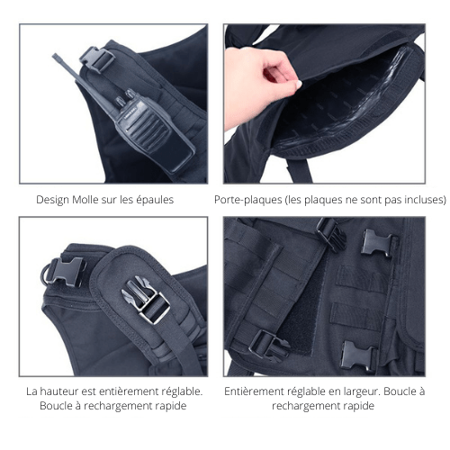 gilet tactique souple accessoires inclus