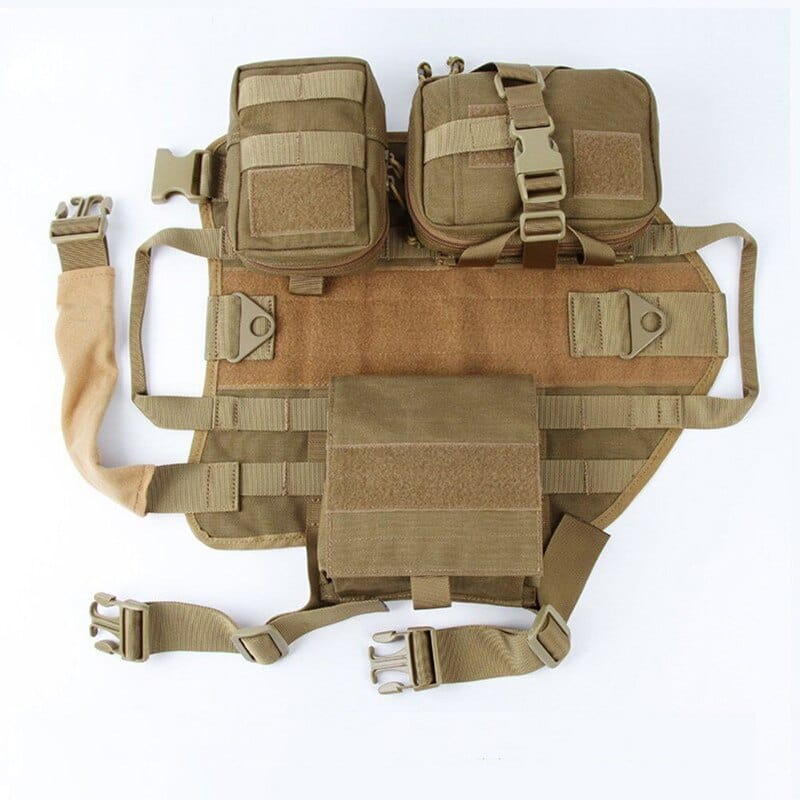 harnais tactique camouflage pour chien sangles réglables