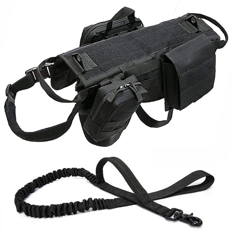 harnais tactique de chasse pour chien coloris noir taille S