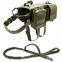 Harnais tactique chien 3 points vert taille S