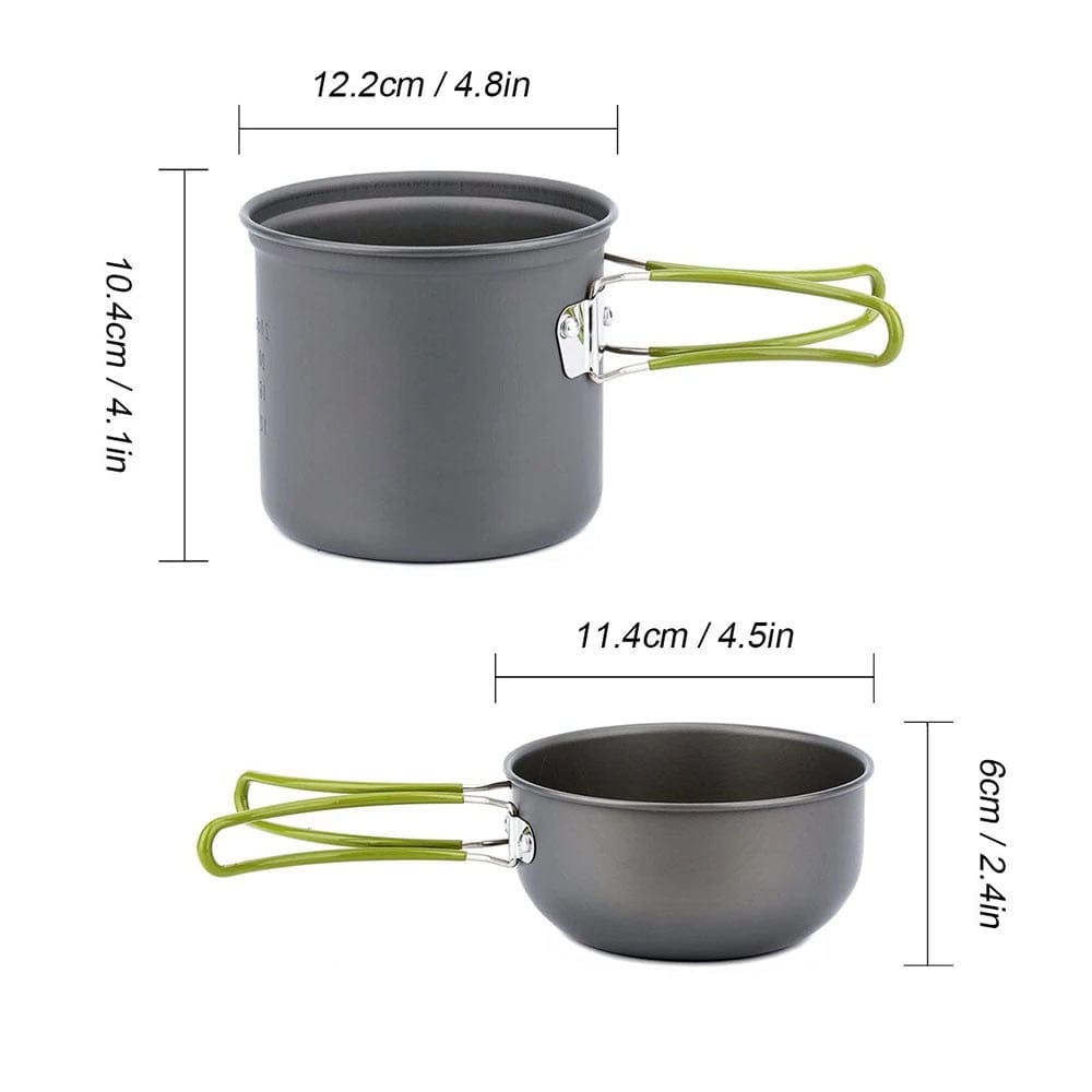 kit de cuisine de survie popote empilée