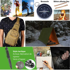 Kit de survie 14 en 1 en situation outdoor