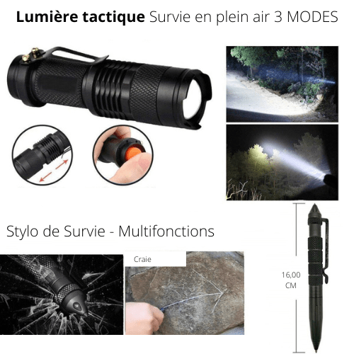 Kit de survie apocalypse vue d'ensemble