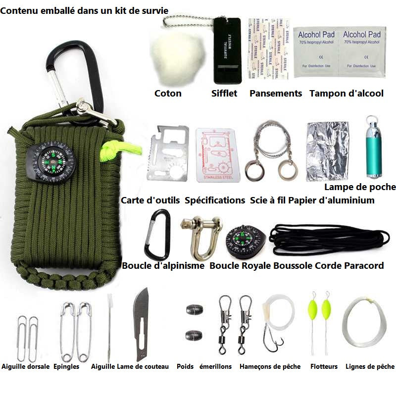 Kit de survie de poche compact