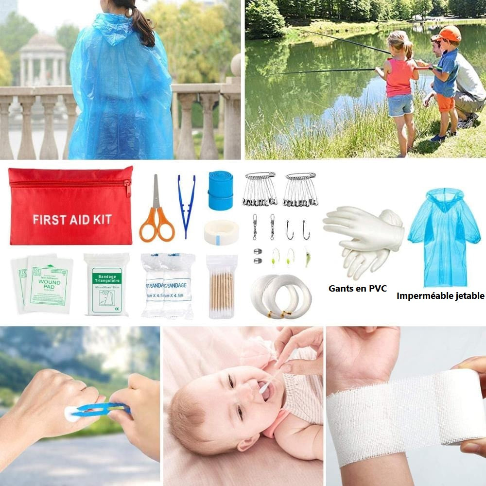 Kit de survie voyage vue d'ensemble