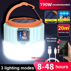 lampe de survie solaire allumée