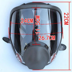 masque à gaz de protection vue de dos