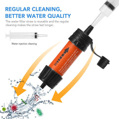 Paille filtrante eau d'urgence avec accessoires