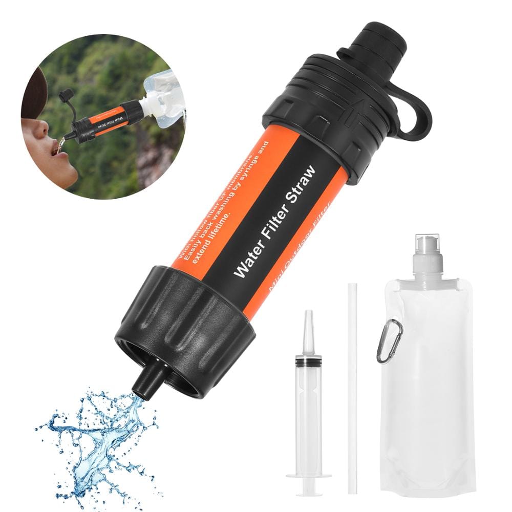 Paille filtrante eau d'urgence embout buccal