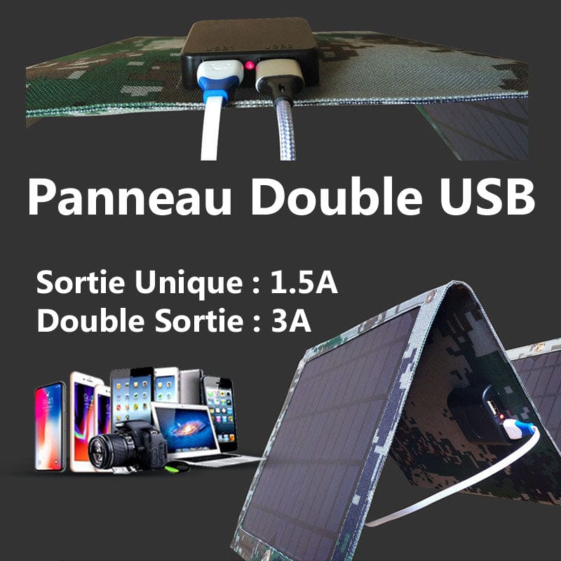 Panneau solaire de randonnée en charge d'appareil