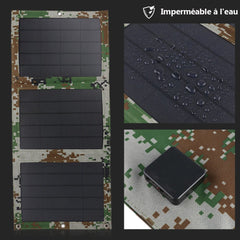 Panneau solaire de randonnée vue détaillée