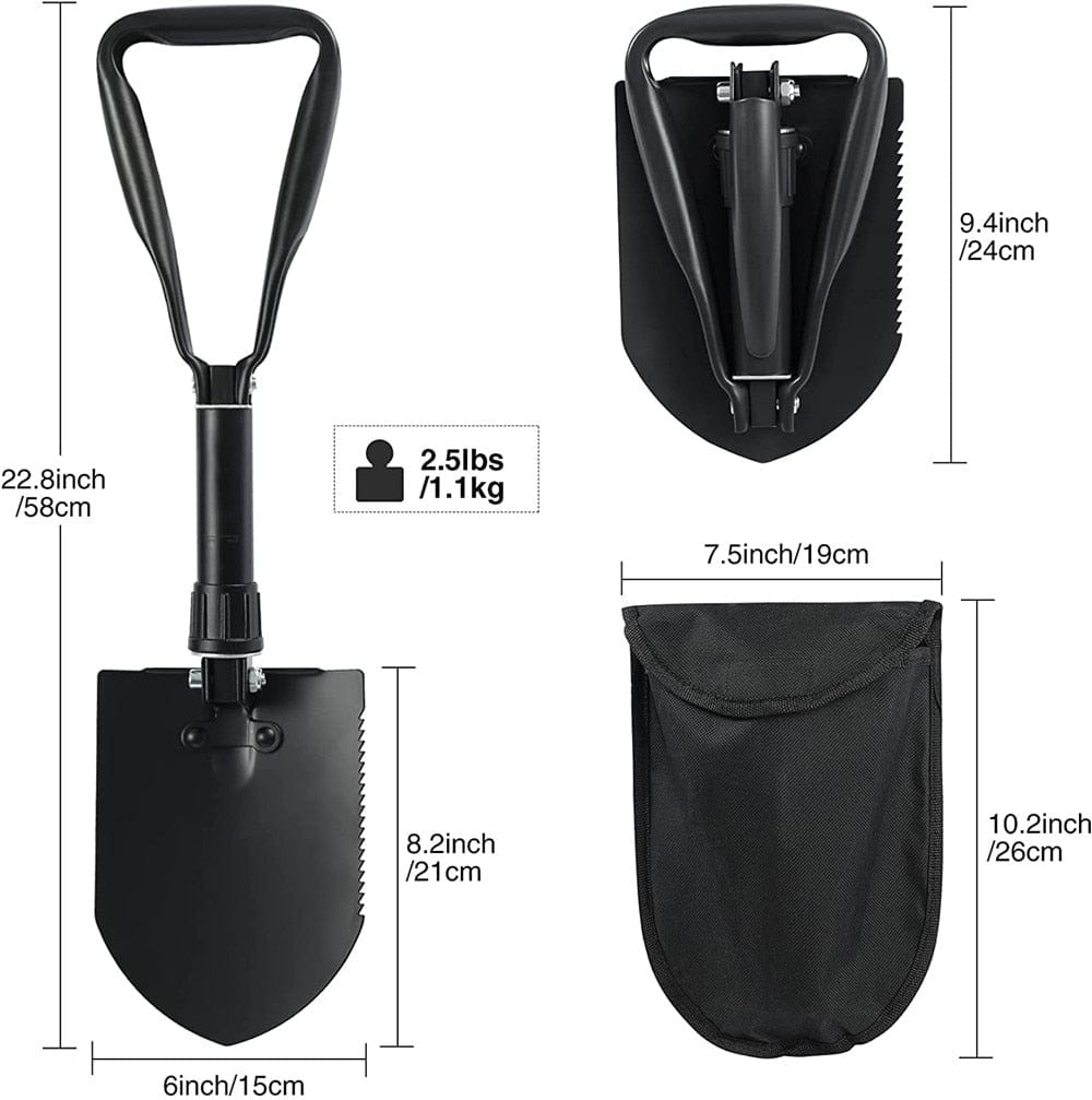 pelle de survie pliable position pioche