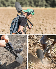 pelle de survie pliable dépliée
