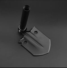 pelle tactique de survie noire vue d'ensemble