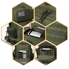 Sac à dos de survie 50L compartiments ouverts